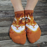Ankle Socks - Orange Cat Face