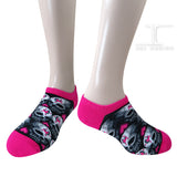 Ankle Socks Love Heart Skull Pink
