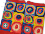Ankle Socks Masterpiece Square with Concentric Circles Kandinsky