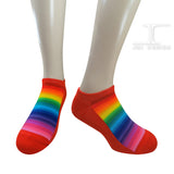 Ankle socks - 30 Stripes Scarlet Rainbow design