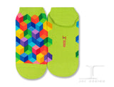Ankle Socks Geometric Spectrum Cube