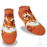 Ankle Socks - Orange Cat Face
