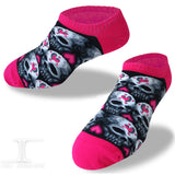 Ankle Socks Love Heart Skull Pink