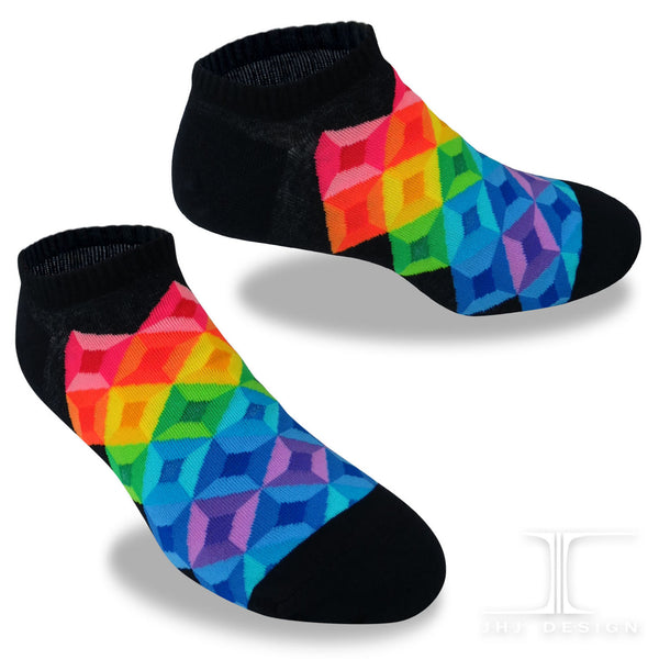 Ankle Socks Geometric Spectrum Diamond