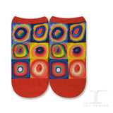 Ankle Socks Masterpiece Square with Concentric Circles Kandinsky