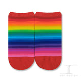 Ankle socks - 30 Stripes Scarlet Rainbow design