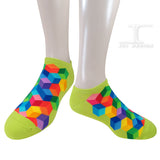 Ankle Socks Geometric Spectrum Cube