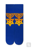 Hanukkah 3D Gradient Star of David Socks Blue