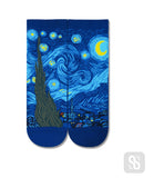 Masterpiece - Quarter Length Sock - Starry Night by Vincent Van Gogh