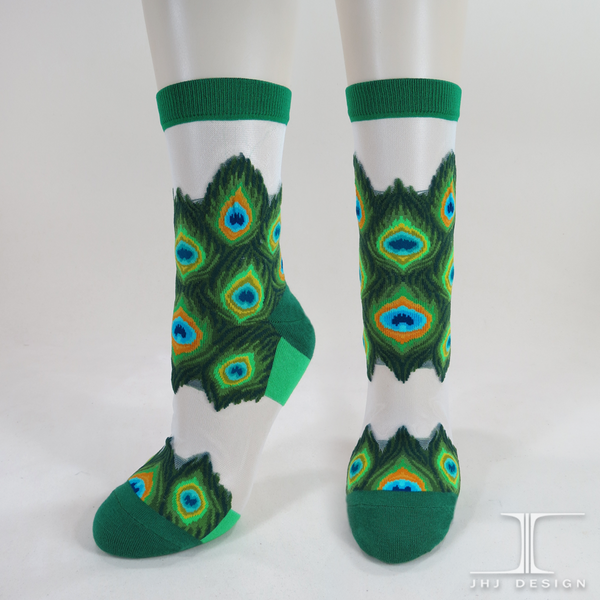 Animal Skin socks- Peacock feather design