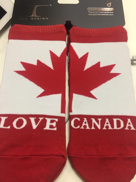 Ankle Socks - Canadian Flag w/ 'Love Canada'